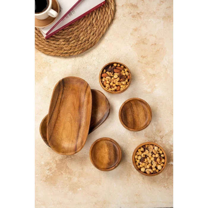 Yasemin - 6 Parça Akasya Sunum ve Çerez Seti