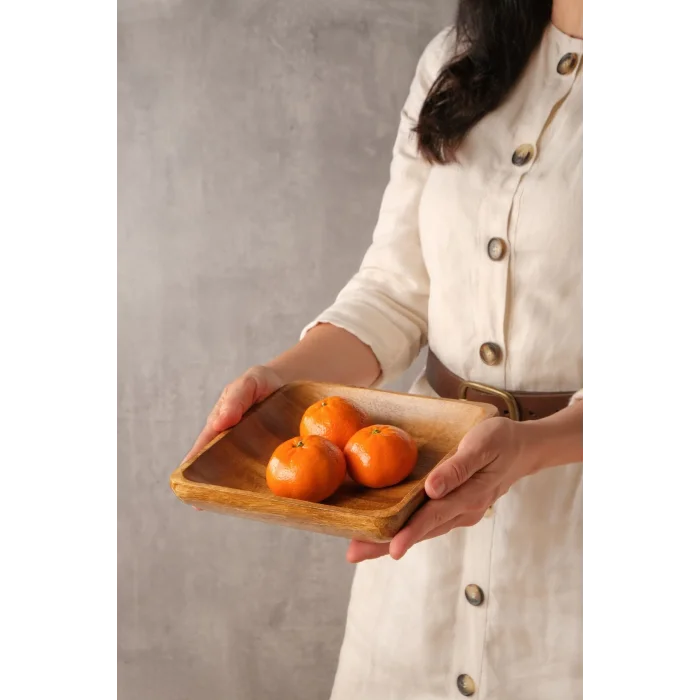 Bella - Akasya 6 Lı Kare Servis, Kahvaltı, Pasta, Sunum Tabak Seti