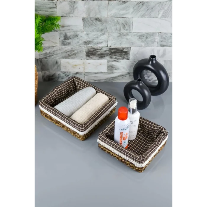 Lotte - 2 li Hasır Çok Amaçlı Sepet Seti