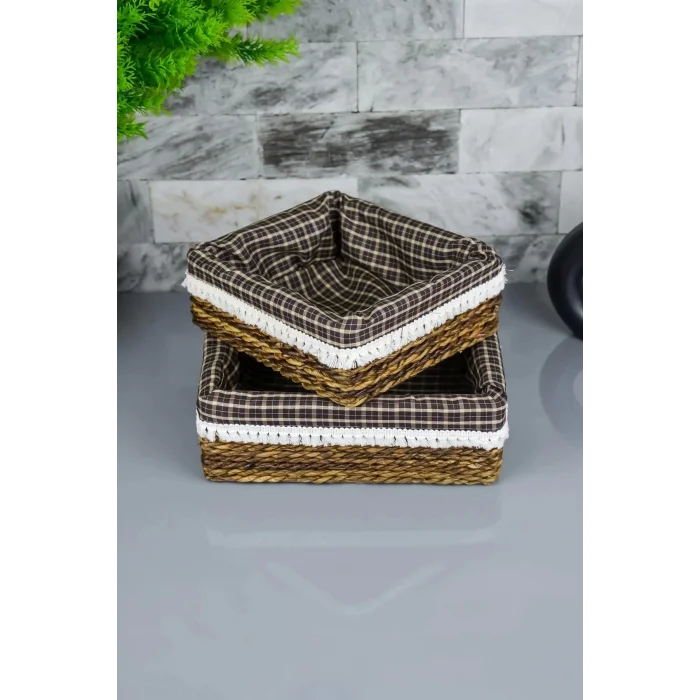 Lotte - 2 li Hasır Çok Amaçlı Sepet Seti