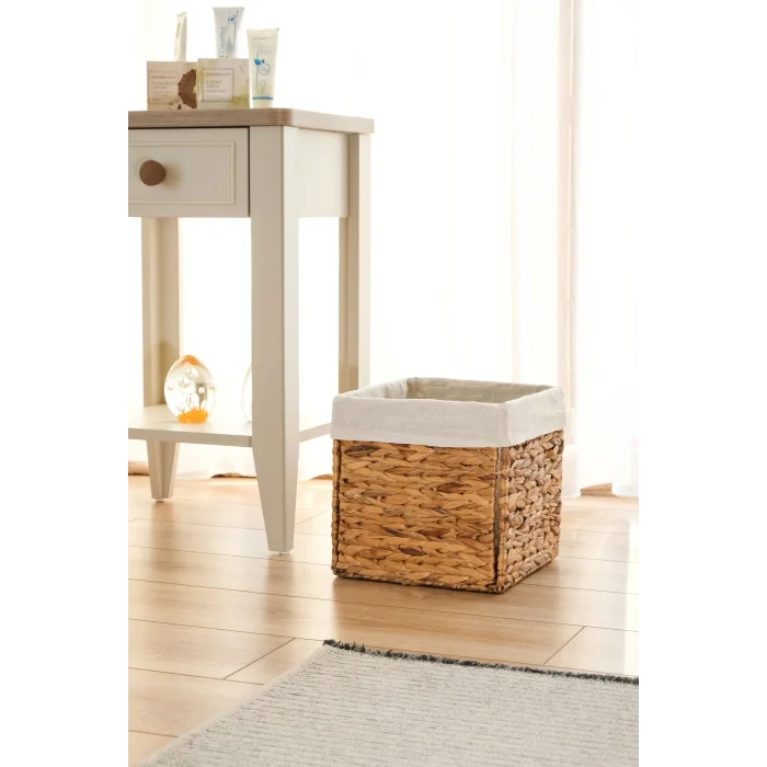 Allegra - Hasır İç Korumalı Katlanır Kulplu Çok Amaçlı, Organizer, Düzenleyici Sepet 25x25