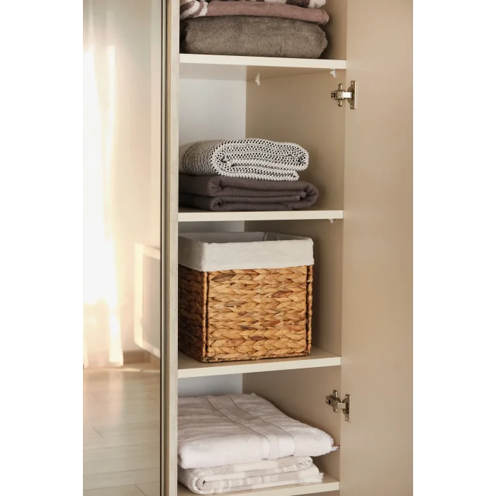 Allegra - Hasır İç Korumalı Katlanır Kulplu Çok Amaçlı, Organizer, Düzenleyici Sepet 25x25