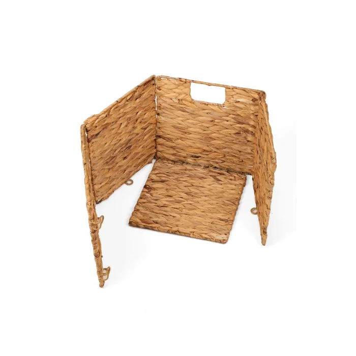 Allegra - Hasır İç Korumalı Katlanır Kulplu Çok Amaçlı, Organizer, Düzenleyici Sepet 25x25