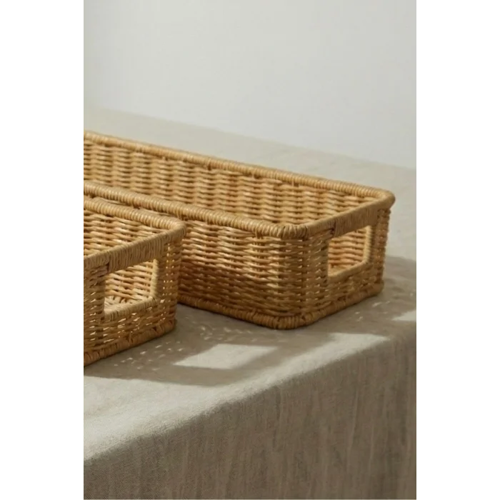 Gigi- 2 li Rattan Saklama Kutusu,Düzenleyici, Organizer, Takı Kutusu Seti