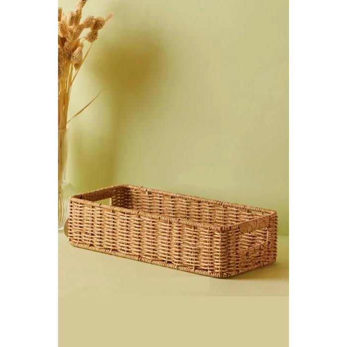 Picnic Hasır Tekli Dikdörtgen Sepet 36x15x8 cm