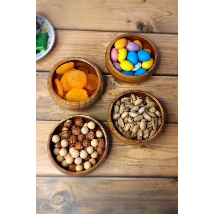 Inge - Doğal Akasya 4 Lü Yuvarlak Çerezlik