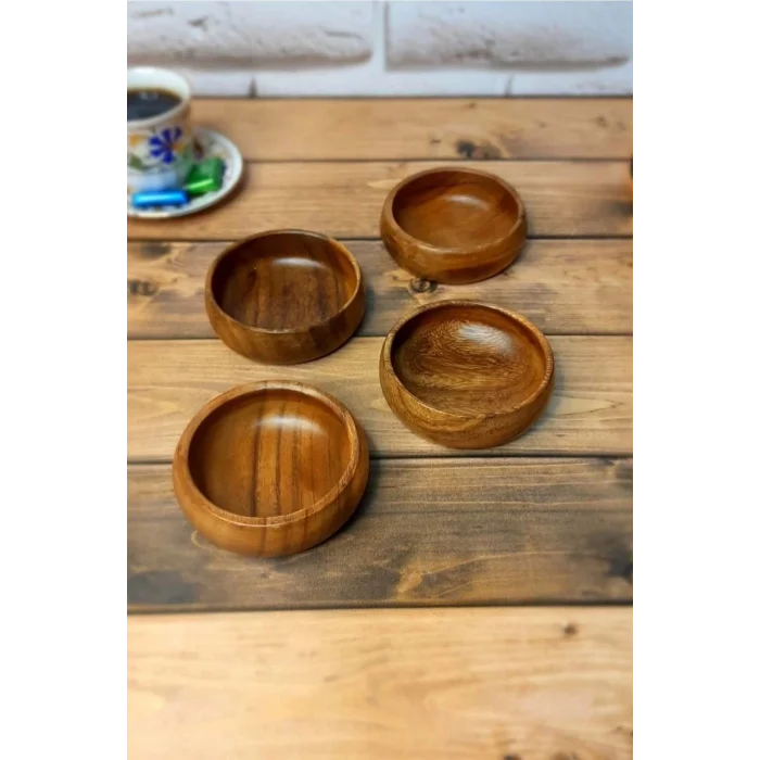 Inge - Doğal Akasya 4 Lü Yuvarlak Çerezlik