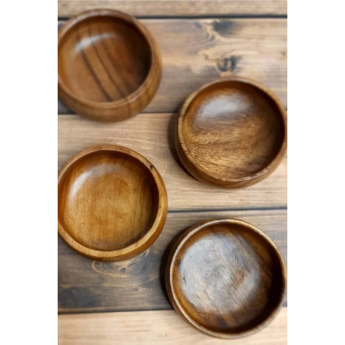 Inge - Doğal Akasya 4 Lü Yuvarlak Çerezlik