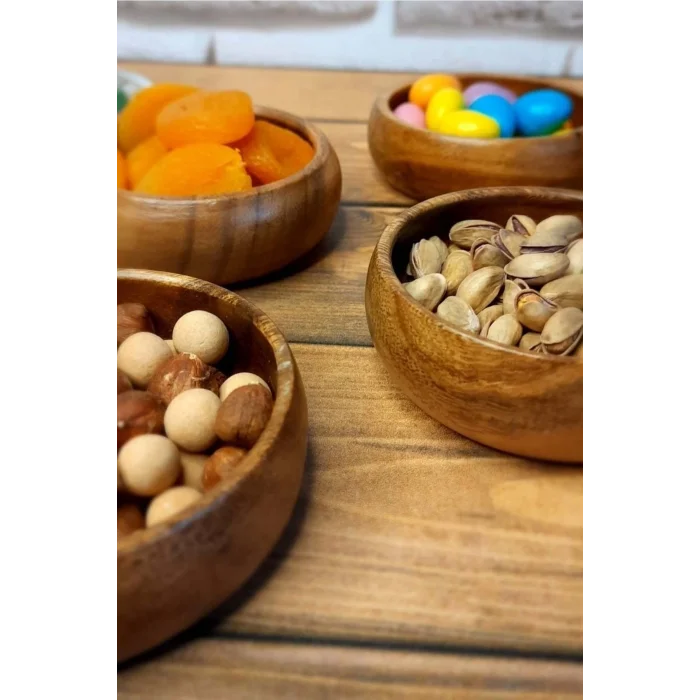 Inge - Doğal Akasya 4 Lü Yuvarlak Çerezlik