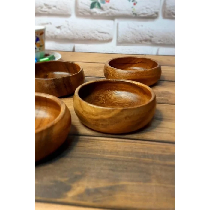 Inge - Doğal Akasya 4 Lü Yuvarlak Çerezlik