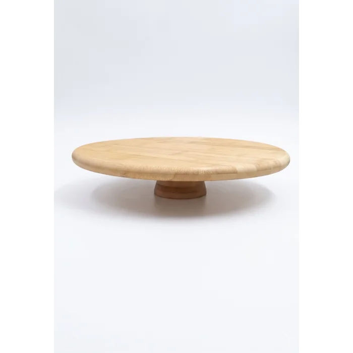 Arven - Bambu Ayaklı Servis Tabağı Meyve Kurabiye Kek Pasta Tatlı Yemek Sunum Tabağı 28 x 6 cm