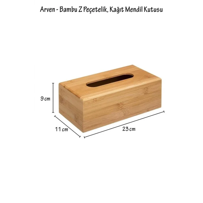 Arven - 2 Adet Bambu Z Peçetelik, Kağıt Mendil Kutusu