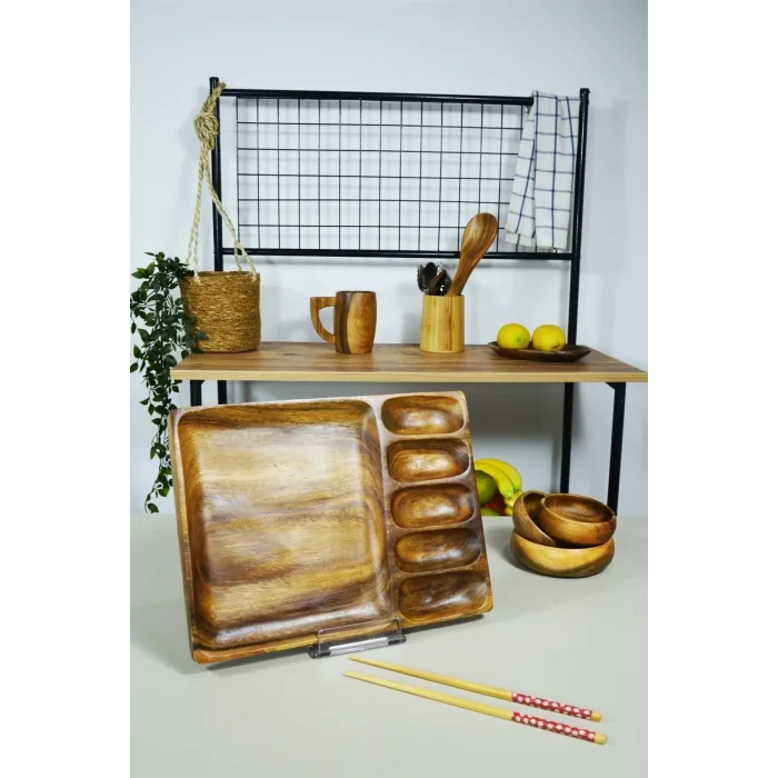 Akasya 6 Bölmeli Çok Amaçlı Sunum Tabağı