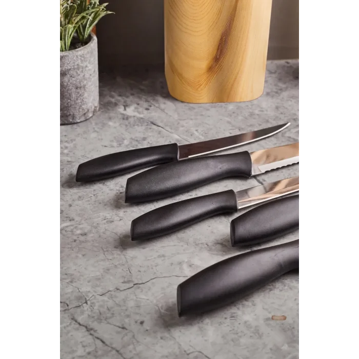Perotti Coltello Bamboo 6 Parça Bıçak Seti Taba Kare