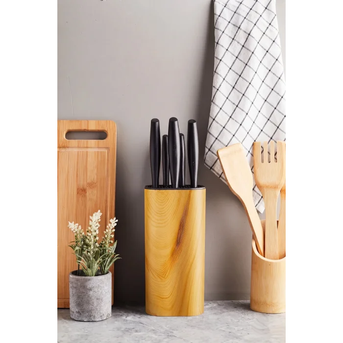 Perotti Coltello Bamboo 6 Parça Bıçak Seti Taba Kare