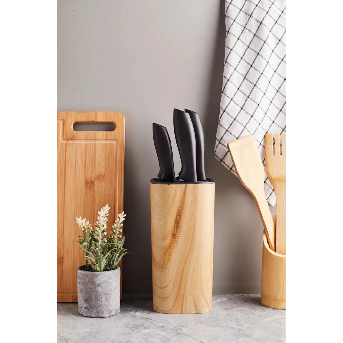 Perotti Coltello Bamboo 6 Parça Bıçak Seti Taba Kare