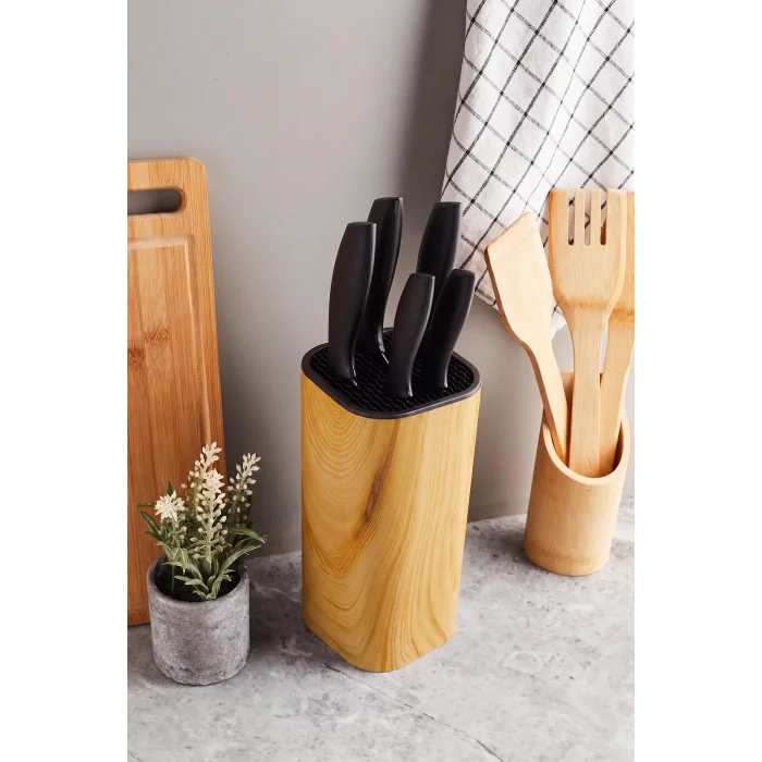 Perotti Coltello Bamboo 6 Parça Bıçak Seti Taba Kare