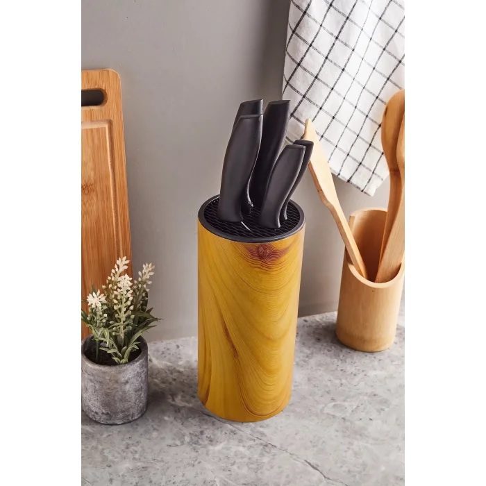 Perotti Coltello Bamboo 6 Parça Bıçak Seti Taba Yuvarlak
