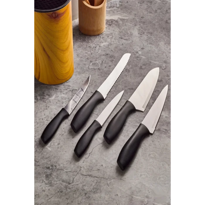 Perotti Coltello Bamboo 6 Parça Bıçak Seti Taba Yuvarlak