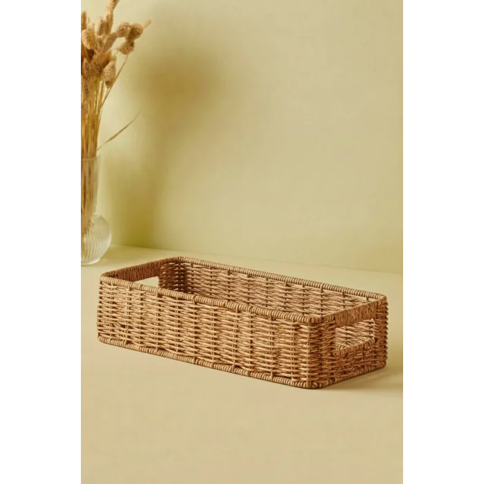 Picnic Hasır Tekli Dikdörtgen Sepet 32 X 13 X 7 cm