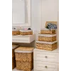 3 Adet Hasır Kapaklı Kutu Sepet - 153