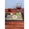 Mina - Bambu Sunum Ve Kahvaltı Tabağı, Steak Sunum Tabağı Büyük Boy Bambu Tabak 6 Bölmeli 32 x 24 cm