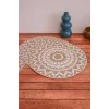 Ethnic - 6 Adet Jüt El Baskılı Yuvarlak Sofra Sunum Tabak Altlığı Supla Amerikan Servisi 38 Cm