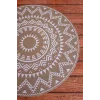 Ethnic - 6 Adet Jüt El Baskılı Yuvarlak Sofra Sunum Tabak Altlığı Supla Amerikan Servisi 38 Cm