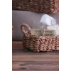 Gianna - Dekoratif Doğal El Örmesi Dikdörtgen Kulplu Hasır 3 Lü Sepet Seti, Banyo Organizer