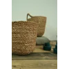 Colleen - Dekoratif Doğal El Örmesi Kulplu Hasır 3 Lü Saksı Sepet Seti