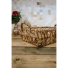 Mette - Dekoratif Doğal El Örgüsü Sepet, Meyvelik, Havluluk, Ekmek Sepeti, Banyo Organizer 47 Cm