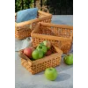 Aiden - Dekoratif 3 lü Kulplu Naturel El Yapımı Çok Amaçlı Ahşap Sepet Seti