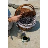 Marilena - Hasır Kapaklı Kulplu Naturel Piknik Sepeti