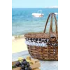 Marilena - Hasır Kapaklı Kulplu Naturel Piknik Sepeti