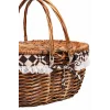 Marilena - Hasır Kapaklı Kulplu Naturel Piknik Sepeti