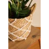 Karia - 3 lü Dekoratif Doğal El Örmesi Kulplu Hasır Saksı Sepet Seti 31 cm / 27cm / 23 cm