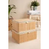 Marion - 2 li Büyük Bambu İç Korumalı, Kapaklı, Organizer, Düzenleyici, Saklama Kutusu