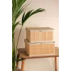 Marion - 2 li Büyük Bambu İç Korumalı, Kapaklı, Organizer, Düzenleyici, Saklama Kutusu