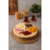 Arven - Bambu Ayaklı Servis Tabağı Meyve Kurabiye Kek Pasta Tatlı Yemek Sunum Tabağı 28 x 6 cm