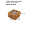 Mathilda - Rattan 4 Bölmeli Kapaklı Saklama Kutusu,Düzenleyici, Organizer, Takı Kutusu