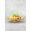 Arven - Bambu Ayaklı Servis Tabağı Meyve Kurabiye Kek Pasta Tatlı Yemek Sunum Tabağı
