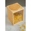 Mia - Bambu Vakum Kapaklı Baharatlık, Erzak Kabı, Bakliyat Kabı, Saklama Kabı 13x13x18 cm, 2 lt