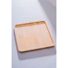 Mario - Bambu Lüks Kare Pasta Sunum Tabağı 25 x 25 cm