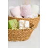 Julia - 3 lü Dekoratif Doğal El Yapımı Hasır Oval Sepet, Havluluk, Ekmek Sepet, Banyo Organizer