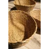 Julia - 3 lü Dekoratif Doğal El Yapımı Hasır Oval Sepet, Havluluk, Ekmek Sepet, Banyo Organizer