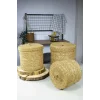 Elisa - Hasır Kapaklı 3 Lü Yuvarlak Genel Amaçlı Saklama Sepeti