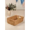 Claudia - Hasır El Örgüsü Kulplu Dikdörtgen Organizer Çok Amaçlı Sepet 42x30