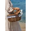 Liliane - Söğüt Hasırı Kapaklı Kulplu İç Korumalı Naturel Piknik Sepeti