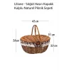 Liliane - Söğüt Hasırı Kapaklı Kulplu İç Korumalı Naturel Piknik Sepeti