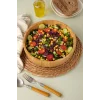 Mia - 24 cm Bambu İkeanatural Salata Kasesi, Sunum Kasesi, Dekoratif Kase, İskandinav Kase